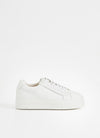 White leather platform sneakers