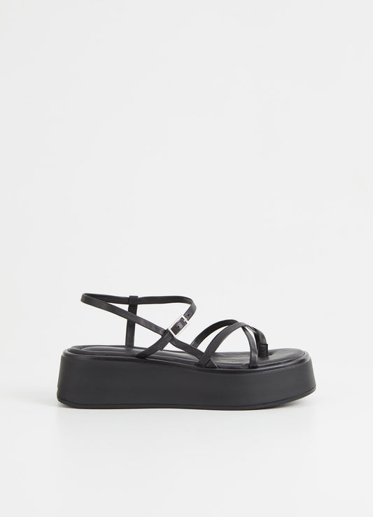 Platform black strappy sandal