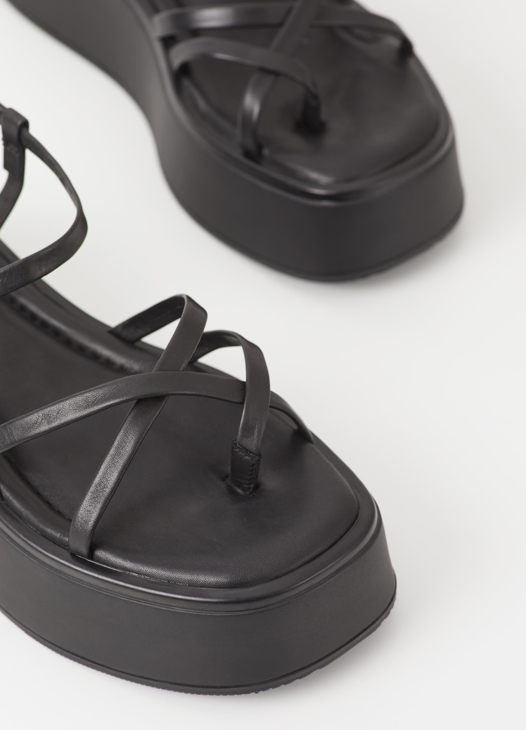 Platform black strappy sandal
