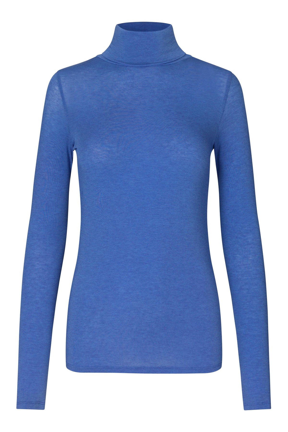 Long sleeved blue turtleneck top