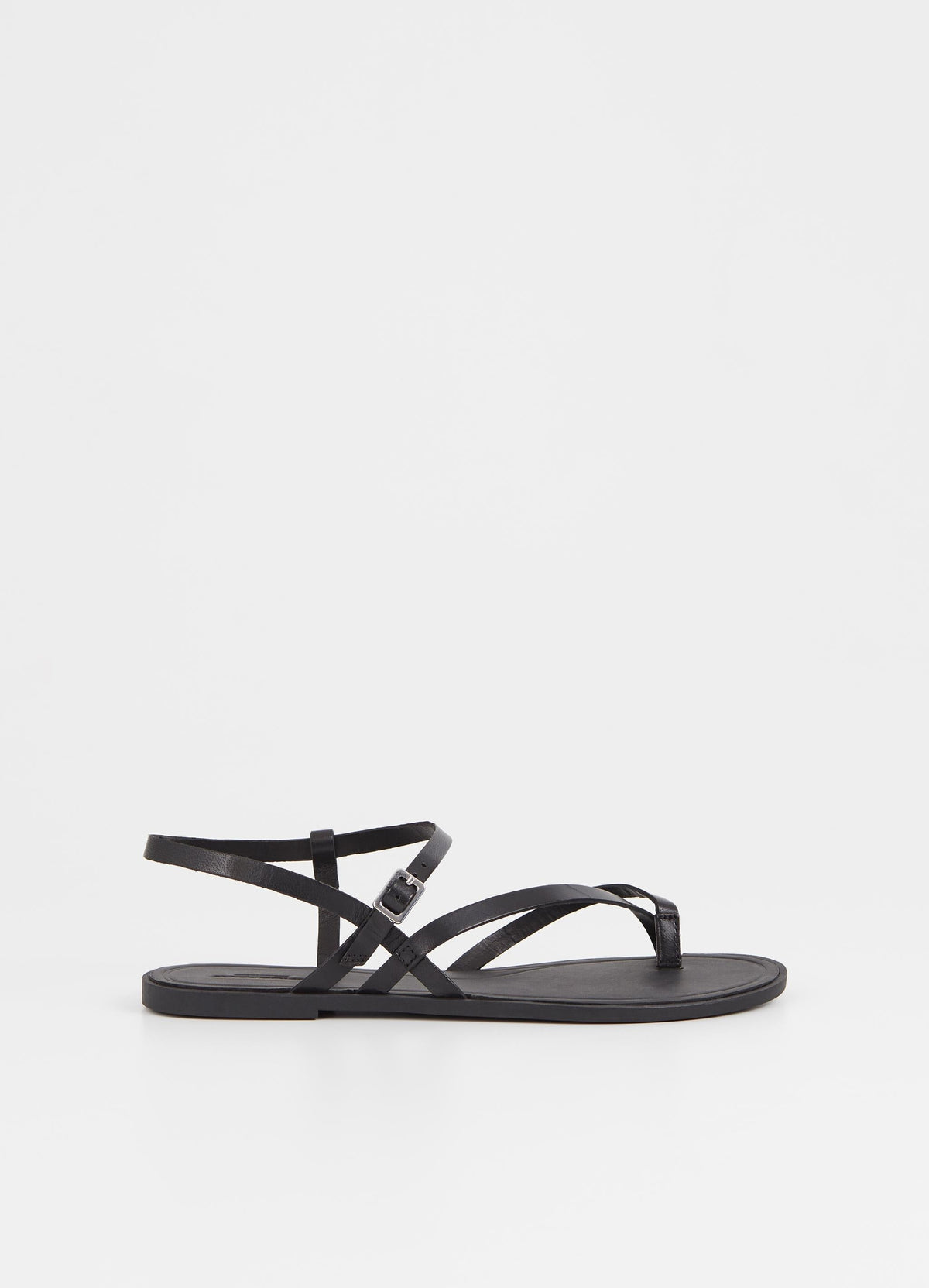 Black strappy flat sandal
