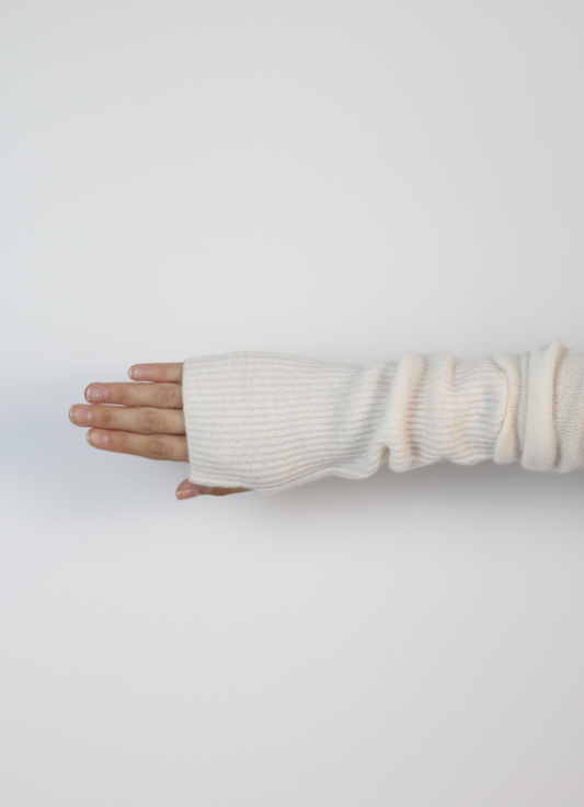 White wrist warmer 