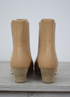 Caramel boot with block heel