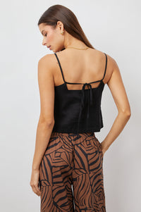 black top with strappy back detail