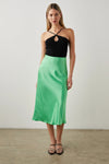 Green slip skirt