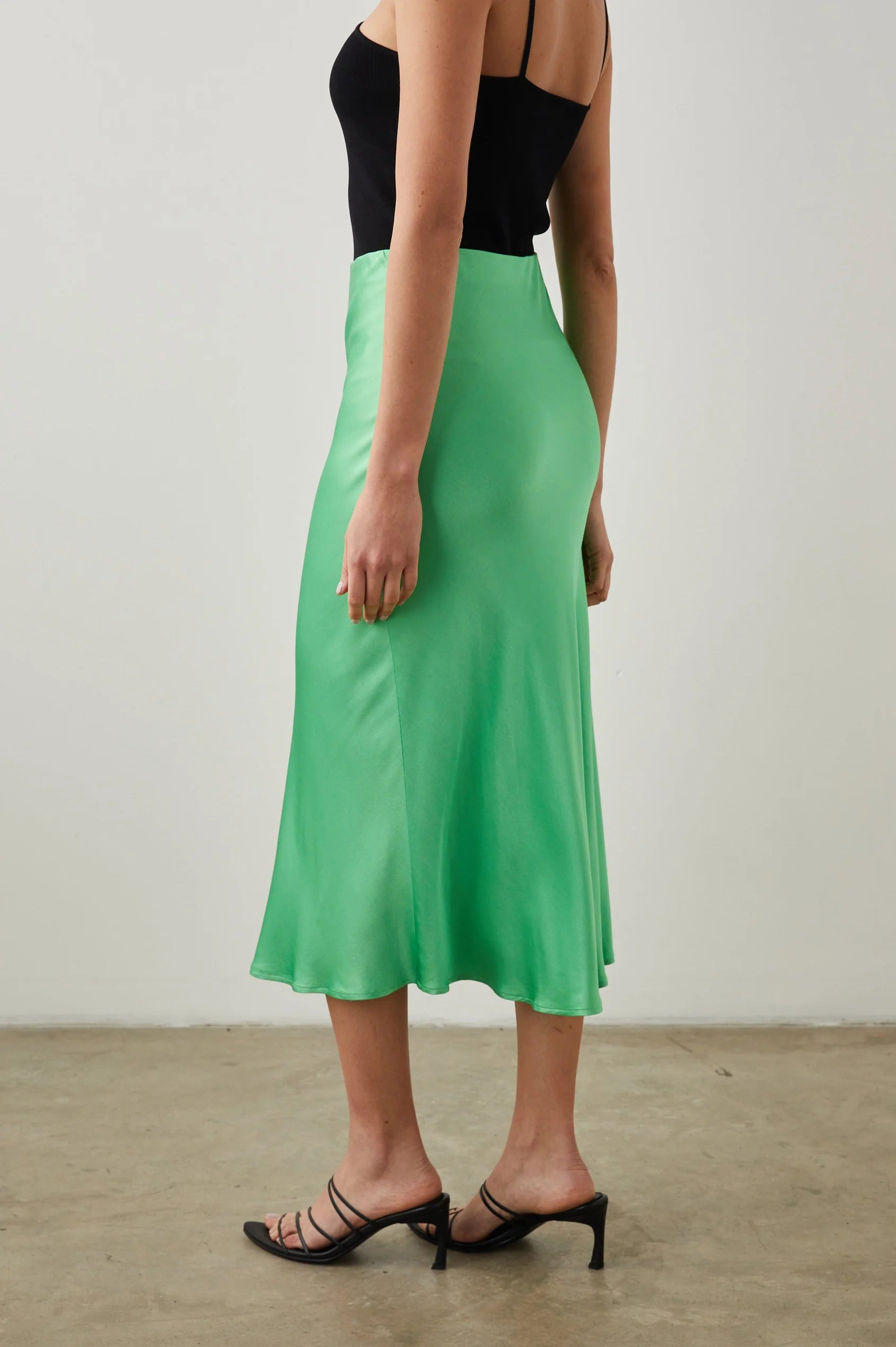 Green slip skirt