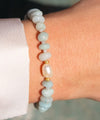 pale green crystal and pearl bracelet
