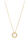 gold plated sterling silver necklace with an open circle charm