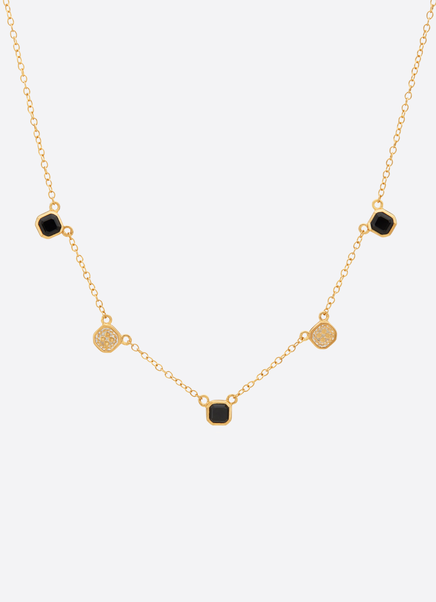 Black and gold Onyx Necklace 