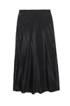 Black satin slip skirt on an elasticated waistband