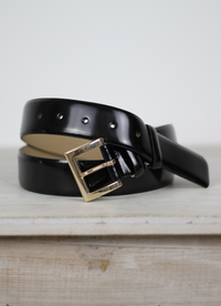Medium Leather Belt Black Patent