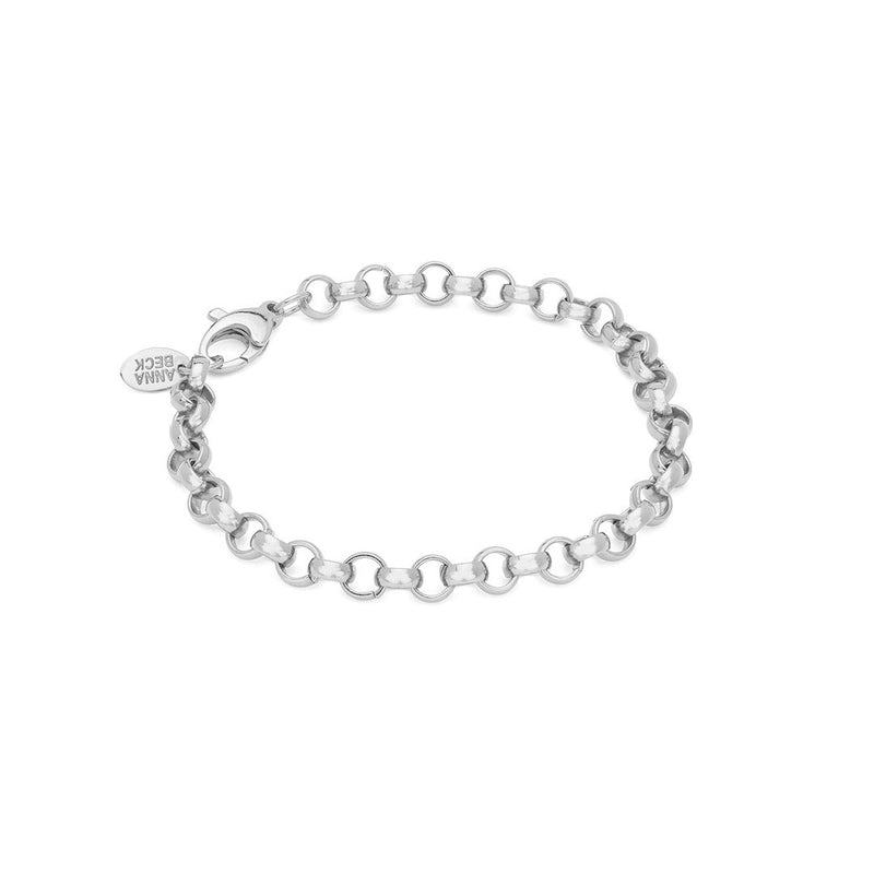 rolo chain link silver bracelet