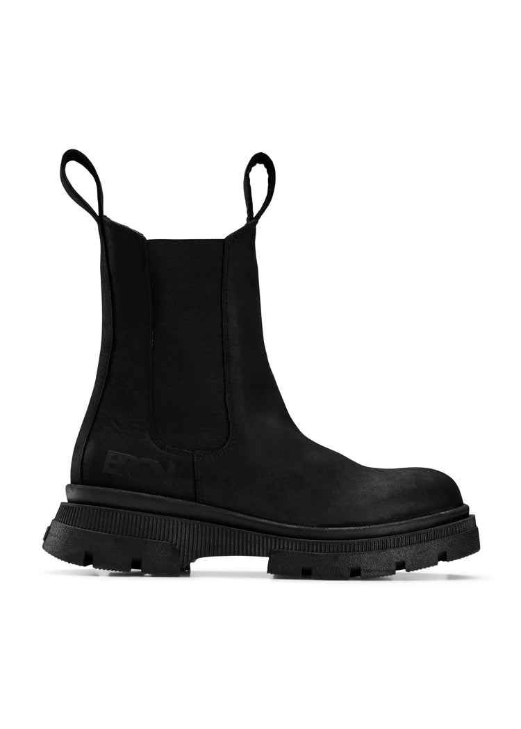 Waterproof chelsea boot in black nubuck leather