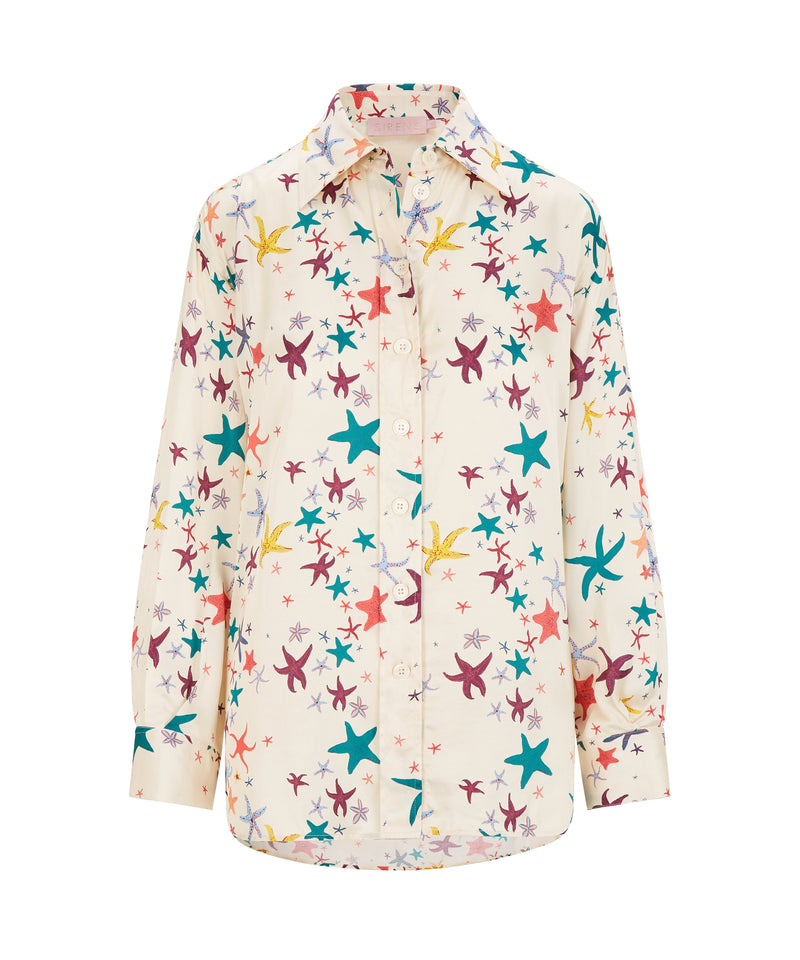 Boyfriend style shirt with starfish print