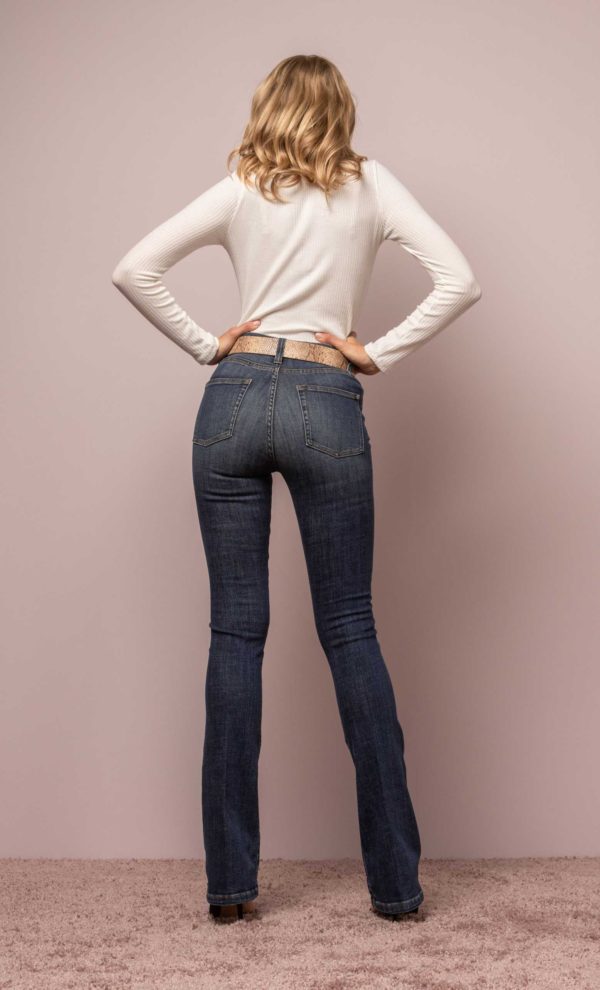 Straight leg 34 inch blue denim jeans