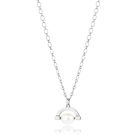 Sterling silver and pearl necklace