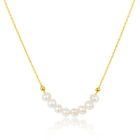 Gold plated silver chain with 8 fresh water pearls