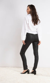 Black wax 5 pockets jeans with a slim leg