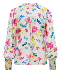 Long sleeve pull on top in floral and butterfly print