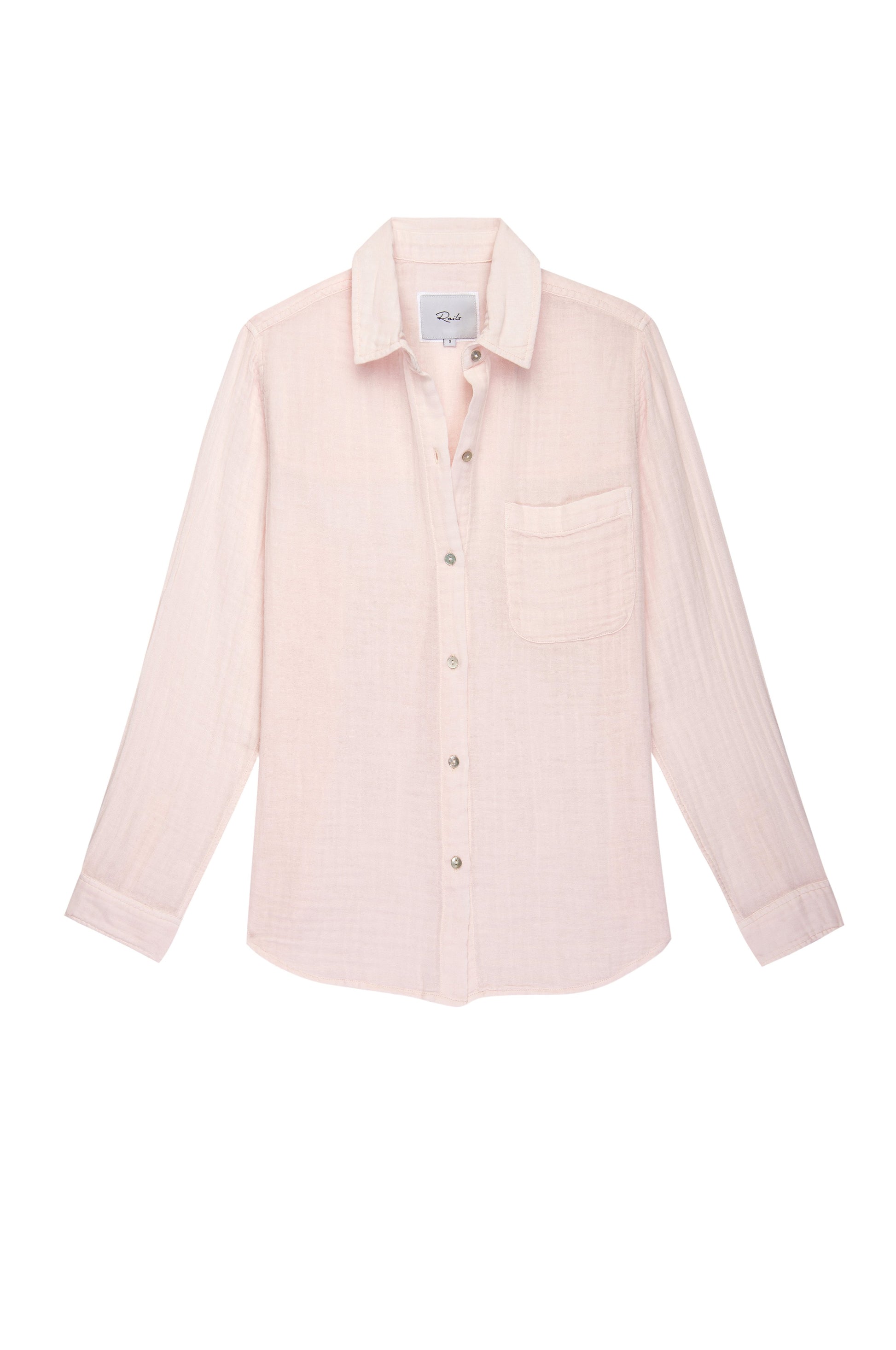 Pink cheesecloth long sleeved shirt