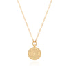 Anna Back Engrave medallion necklace gold necklace with 21mm gold pendant