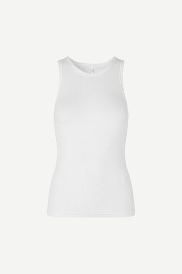 Rib organic cotton vest top with stretch