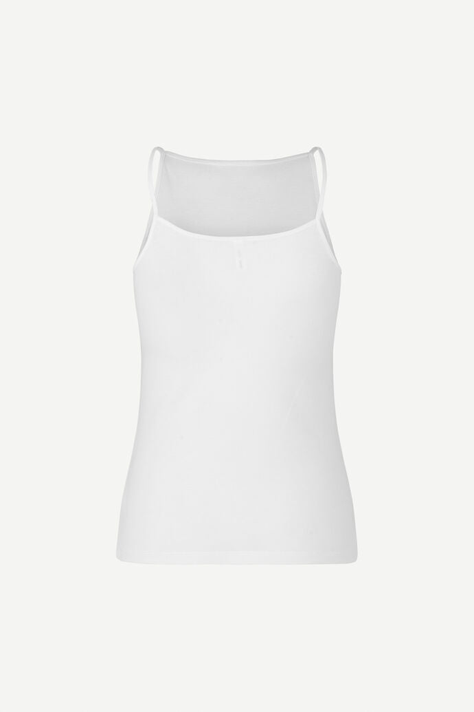 White organic cotton vest with elastane and modal