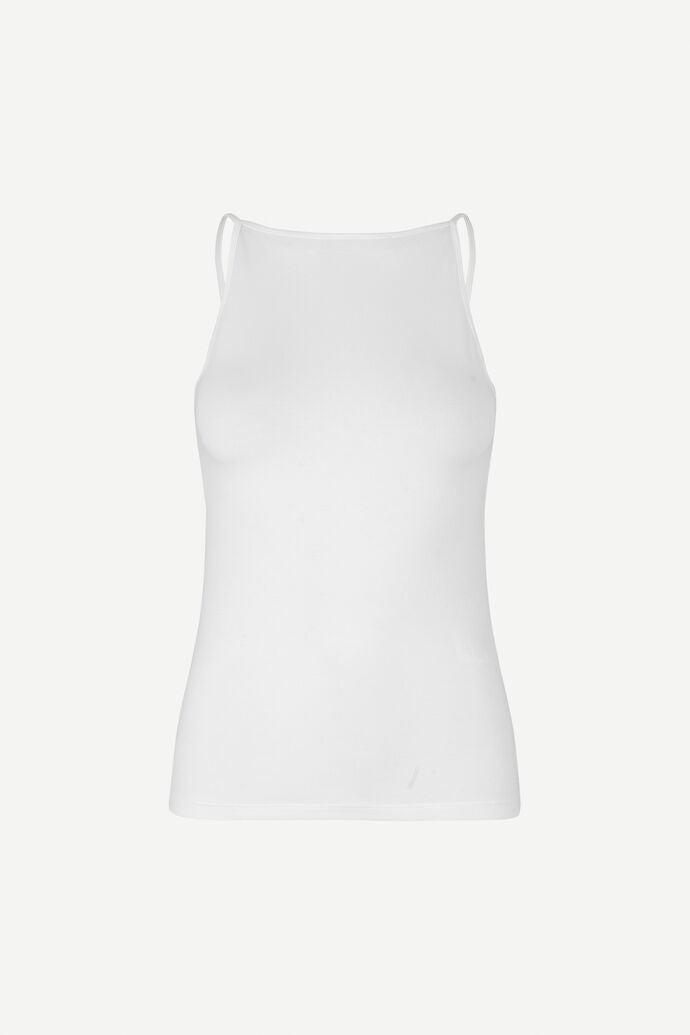 White organic cotton vest with elastane and modal