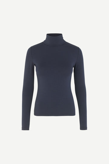 Navy slim fitting roll neck