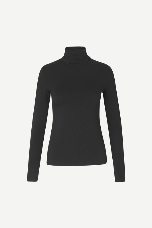 Black slim fitting roll neck