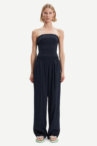 Black wide leg trousers with elasticated waist