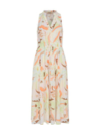 Viscose maxi dress in all over print