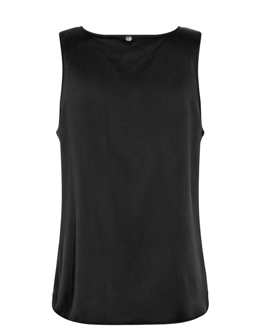 MMAstrid Silk V-Neck Top Black