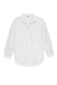 White collared shirt with balloon sleeve detail