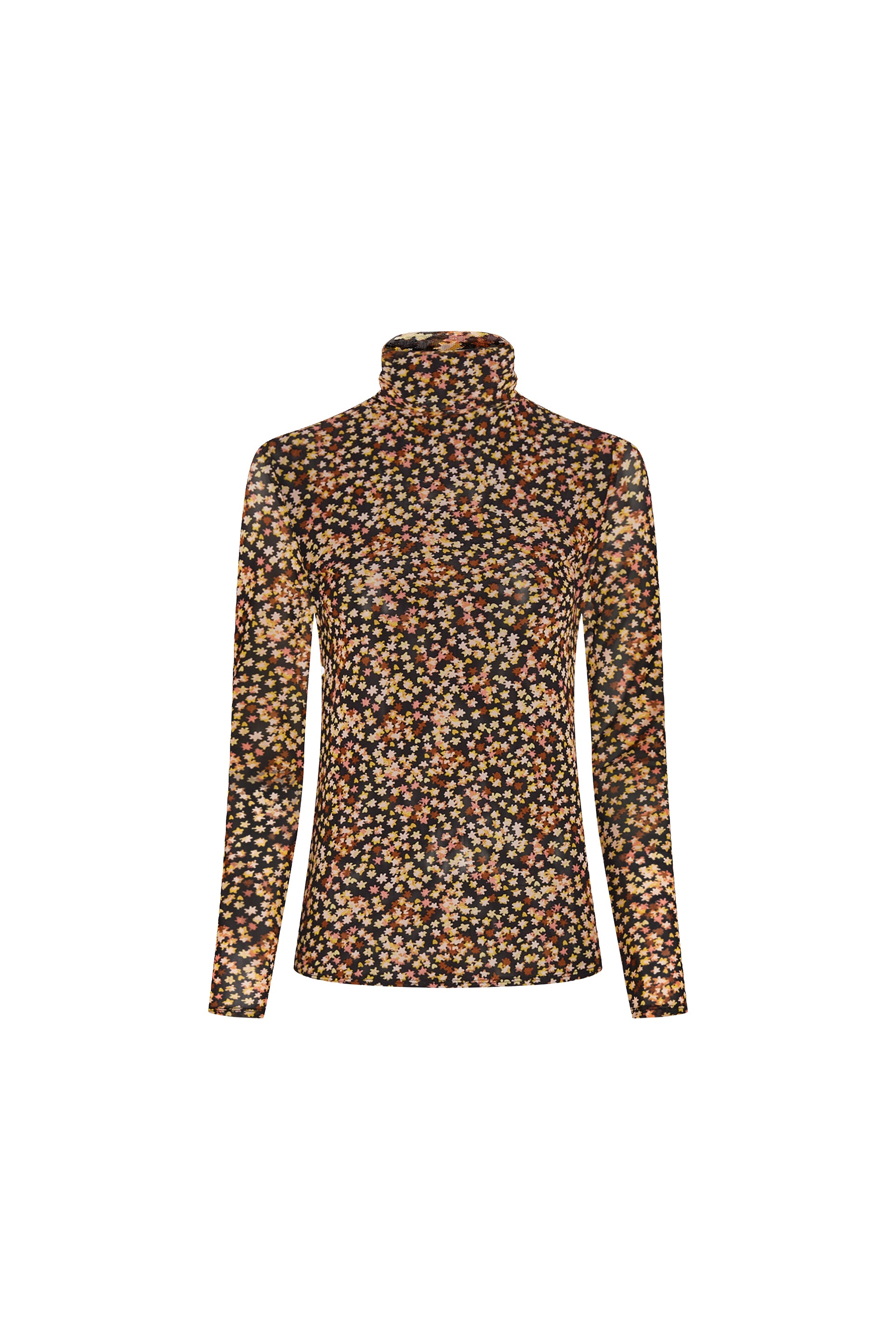 Turtleneck with  all over floral print made from recycled polyester