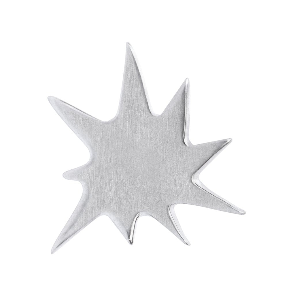 Brushed silver earring stud