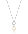 Silver pearl pendant necklace