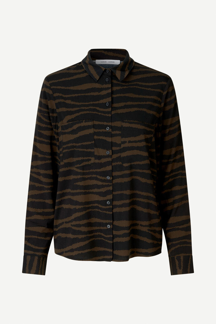 Samsoe Samsoe Milly shirt black and brown zebra print