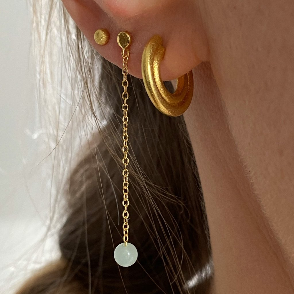 Stone hotsell chain earrings