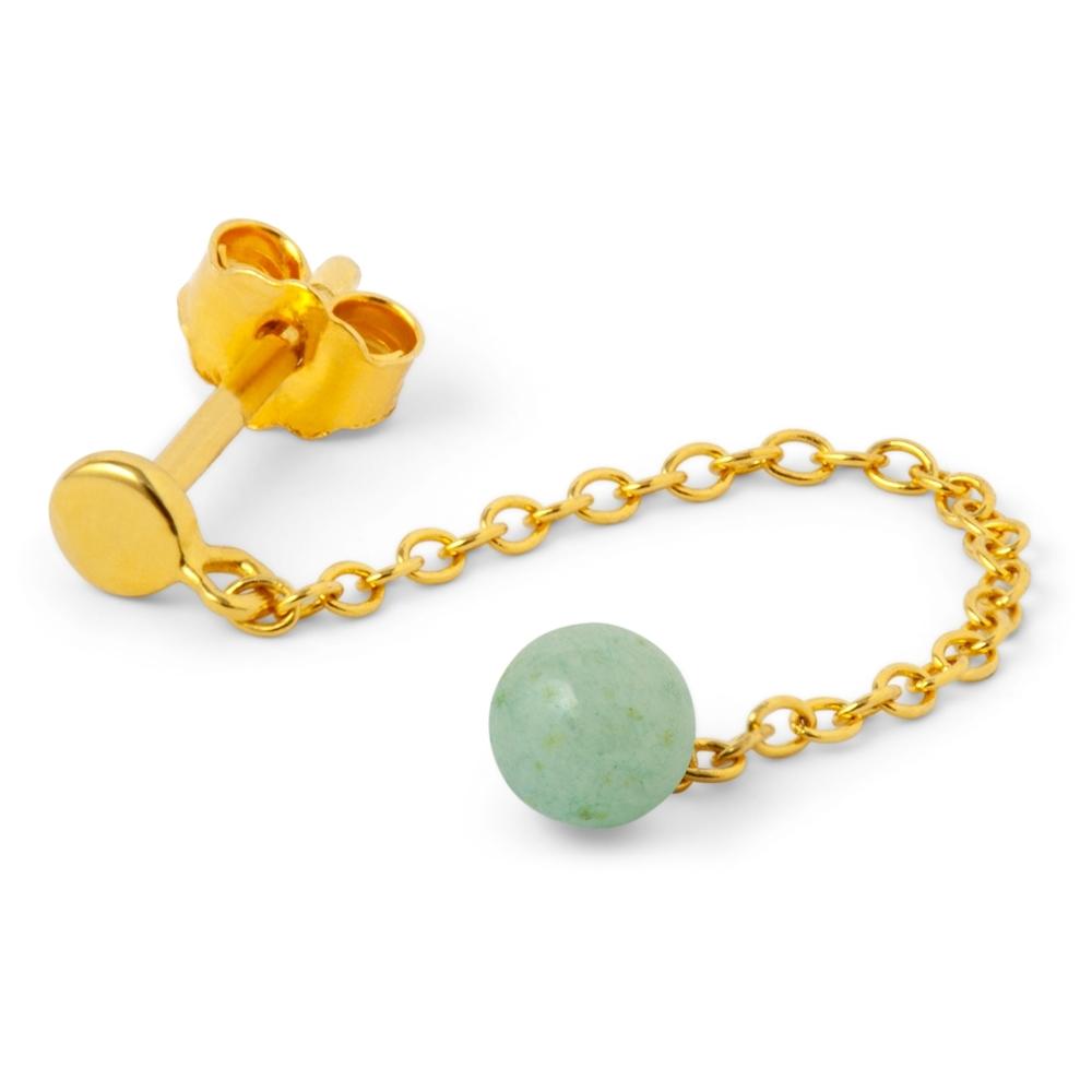 Light Green Natural stone earring on a chain