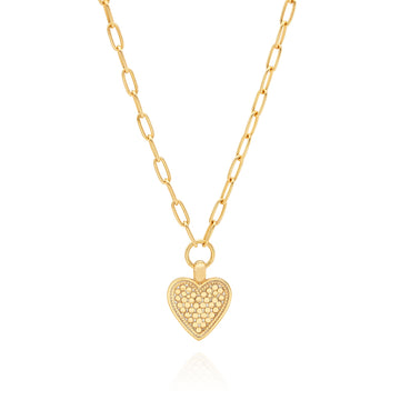 Medium Heart Personalised Necklace - Gold