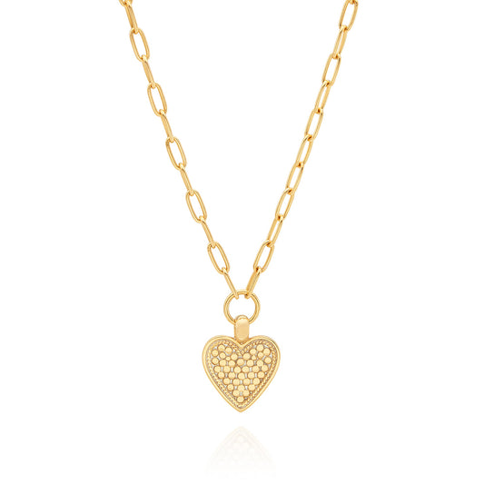 Medium Heart Personalised Necklace - Gold