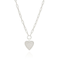 Medium Heart Personalised Necklace - Silver