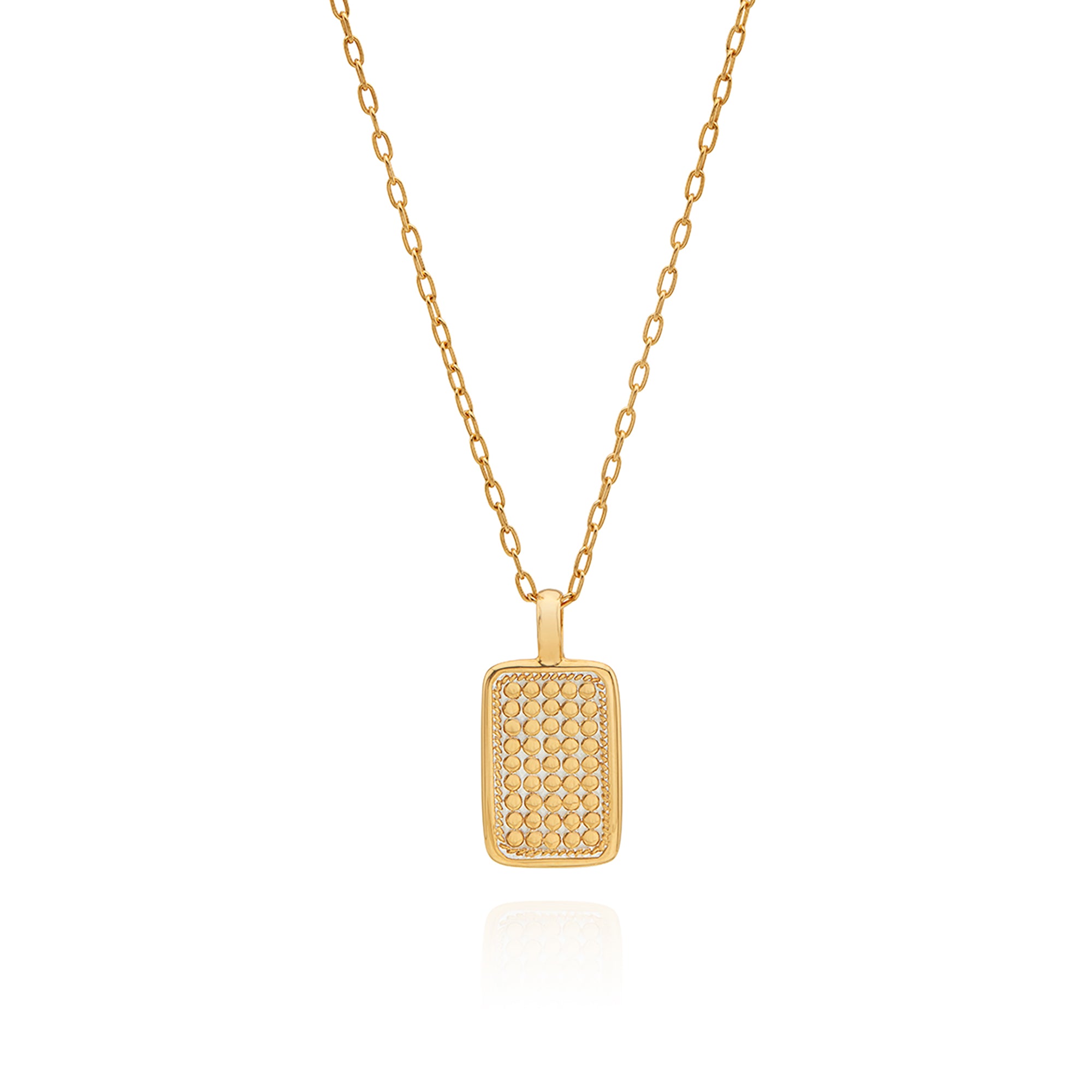 Personalised Rectangular Necklace Gold