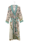 Modal dressing gown with Paris map design and shawl collar