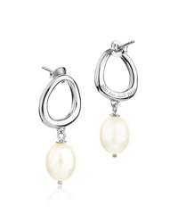 This Too Shall Pass Pearl Drop Earrings Silver