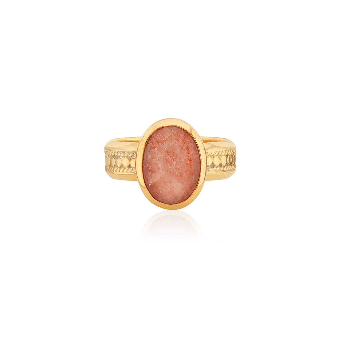 Pink sunstone cocktail ring