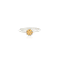silver and gold round stacking ring 