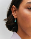 Teardrop amazonite charm drop silver earrings