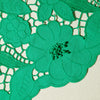 Floral lace green sleeveless midi dress 